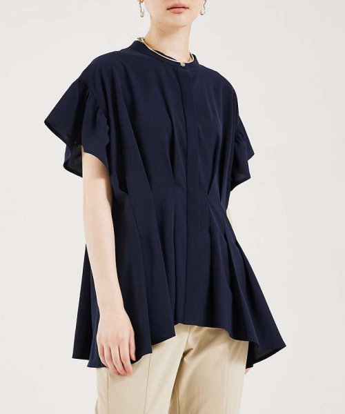 ウェストタックブラウス ノーリーズ/配色ギャザー袖リボンブラウス WSO1206390340 (9295円)