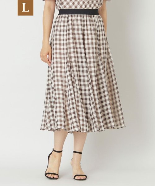 L】ギンガムサッカー フレアスカート(506271011) | トゥービーシック L  