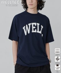 coen(coen)/【WELLTECT】ロゴプリントクルーネックTシャツ（WEB限定カラー）/NAVY
