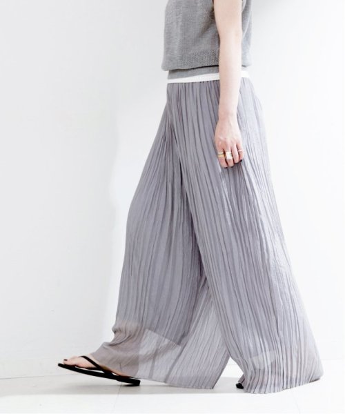 【一部WEB限定カラー】ラメ楊柳クレープパンツ 【一部WEB限定カラー】ラメ楊柳クレープパンツ 日本国内発送・最短翌日お届けの商品写真