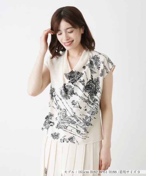 セール】【セットアップ対応商品】洗えるプルオーバーブラウス  