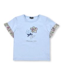 BeBe/【お揃い】ブーケフラワーパッチ刺しゅうフリル袖Tシャツ(90~150cm)/506208056