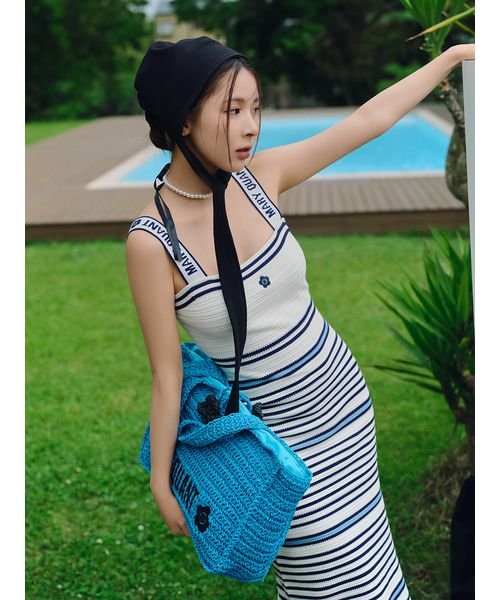 LILY BROWN×MARY QUANT】ロゴジャガードニットキャミワンピース 