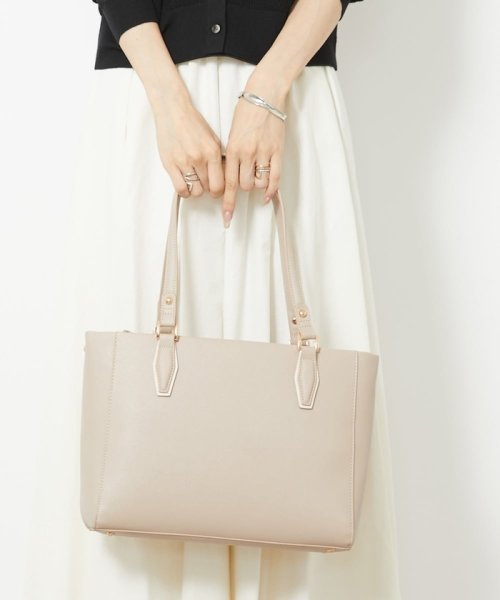 [2WAY]フェイクレザースクエアトートバッグ 