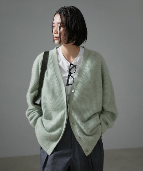 FOX WOOL片畦Vネックニットカーディガン R1676269455(12870円)