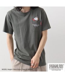  PEANUTS/スヌーピー Tシャツ ポケット 半袖 ワンポイント プリントTシャツ SNOOPY PEANUTS/506057516