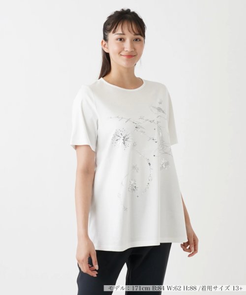 刺繍半袖Tシャツ【Leilian WHITE LABEL】 WHITE LABEL