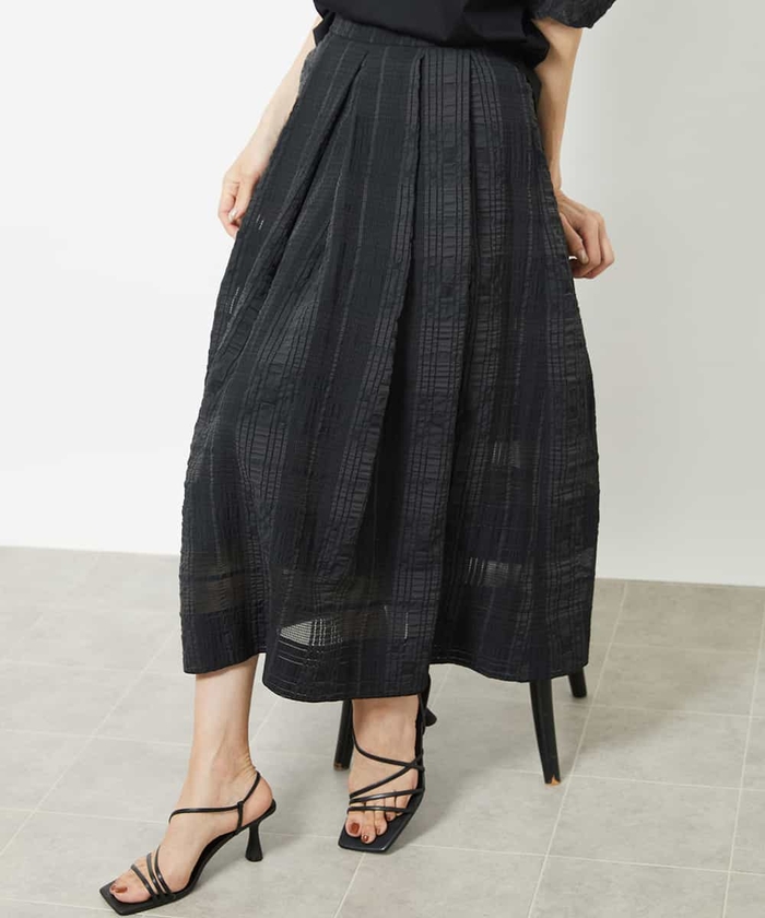 セットアップ対応]チェックジャカードレーススカート(506357461  