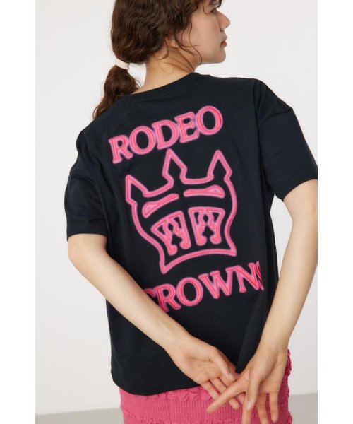 RODEO CROWNS WIDE BOWL(ロデオクラウンズワイドボウル)/刺繍 クラウン Tシャツ/BLK