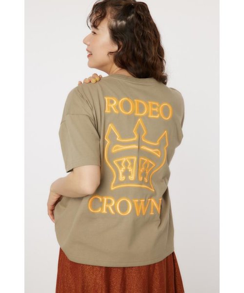RODEO CROWNS WIDE BOWL(ロデオクラウンズワイドボウル)/刺繍 クラウン Tシャツ/L/KHA1
