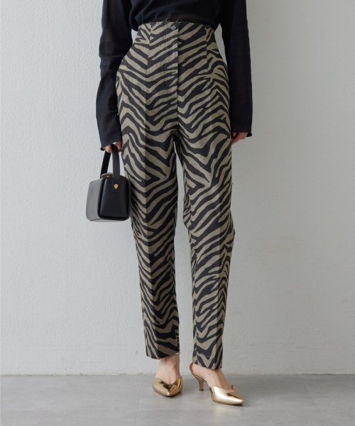ゼブラプリントハイウエストパンツ 