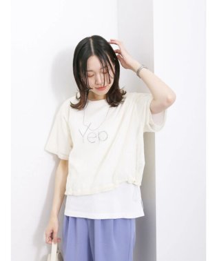 Samansa Mos2 blue/【接触冷感】ロゴTシャツ/506365525