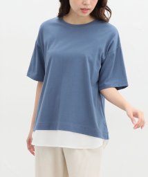 GLACIER/裾レイヤード風Ｔシャツ トップス Tシャツ カットソー レディース 半袖 接触冷感 /506365602