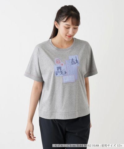 刺繍モチーフ半袖Tシャツ【Leilian WHITE LABEL】