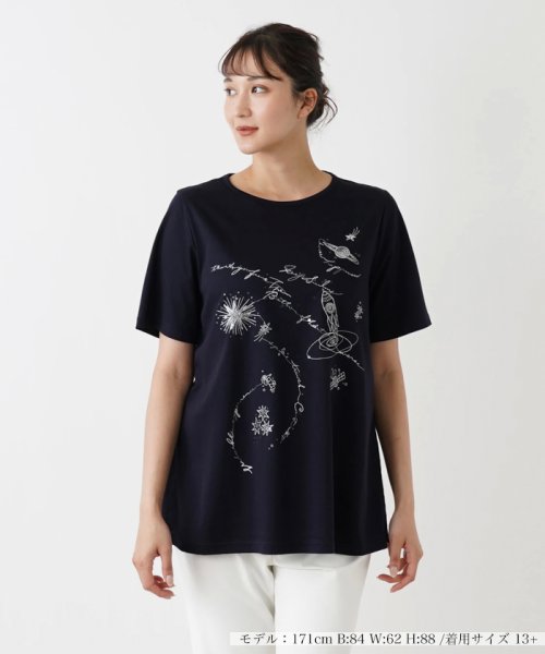 刺繍半袖Tシャツ【Leilian WHITE LABEL】 WHITE LABEL