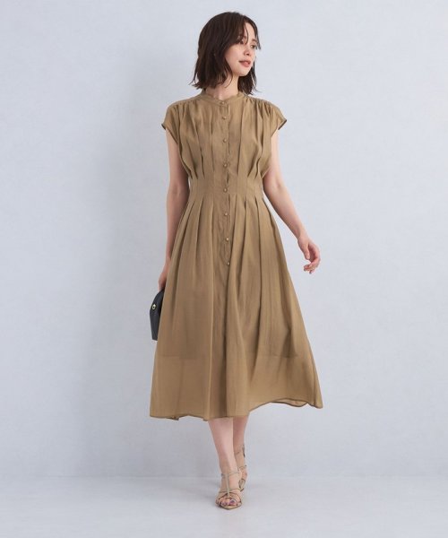 カッセン ウエストタック フレンチスリーブ ワンピース 