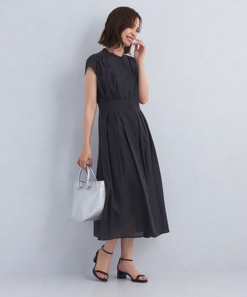 カッセン ウエストタック フレンチスリーブ ワンピース 