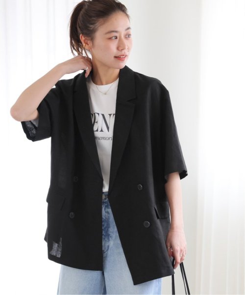 《追加》ソフトリネンMIXハーフスリーブジャケット 