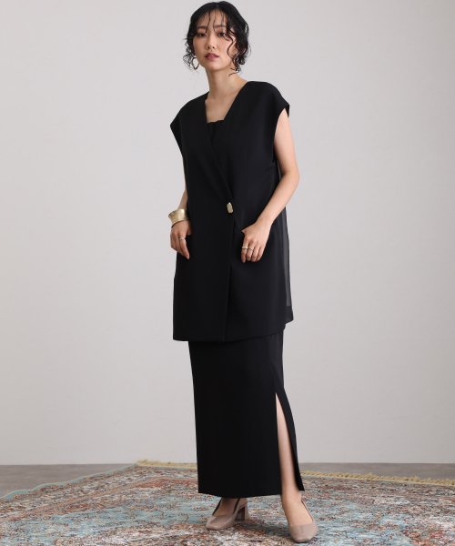 バックシアージレセットアップドレス 表地 　ポリエステル…93%　　　　　ポリウレタン7％ 裏地