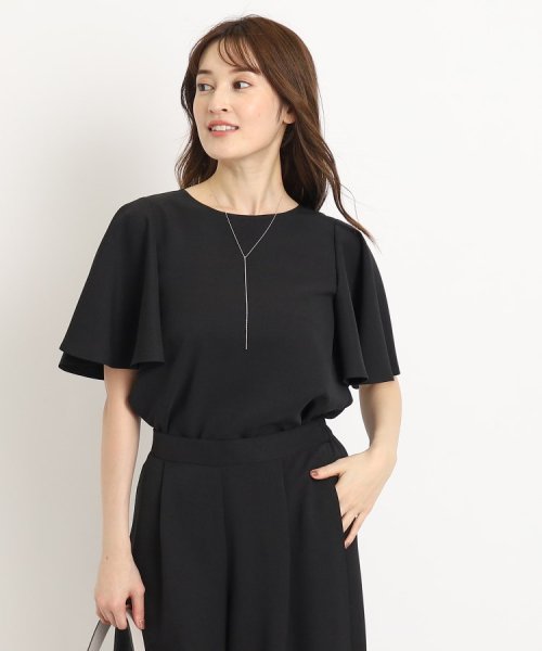 【洗える／日本製／シワになりにくい／清涼感／セットアップ可】オンオフ活躍する、大人フリルブラウス 