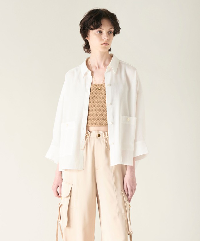 GRACECONTINENTAL コクーンシルエットシャツ ホワイト 36 GRACECONTINENTAL コクーンシルエットシャツ ホワイト 36