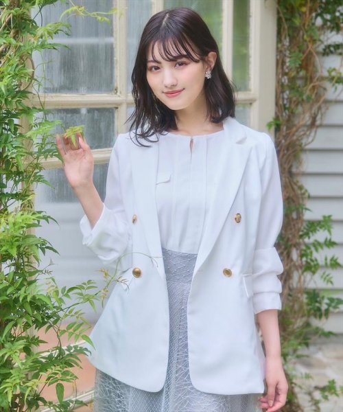 2WAY袖クシュダブルボタンジャケット 