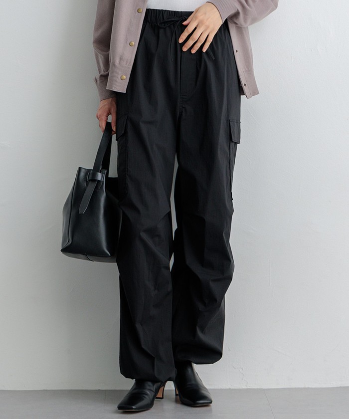 SLOW/好評につき新色追加】ミリタリーストレッチタフタ カーゴパンツ