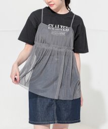 COLZA/Ｔシャツ付チュールキャミ トップス キャミソール Tシャツ レディース 白 黒 /506392006
