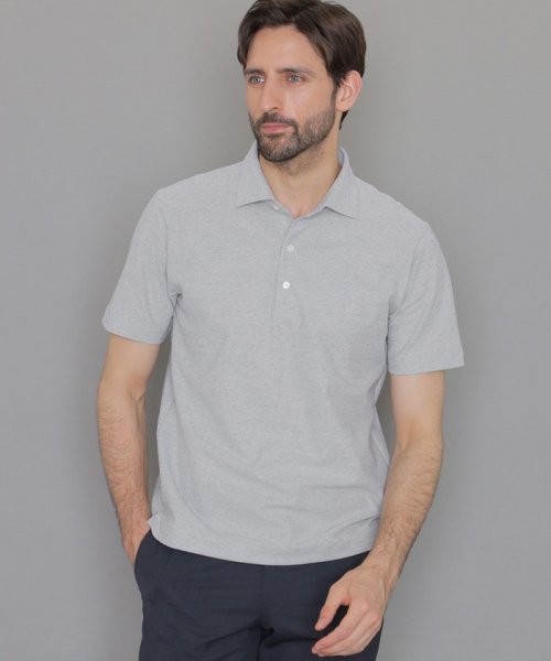 コットンリネンハニカムメッシュポロシャツ 
