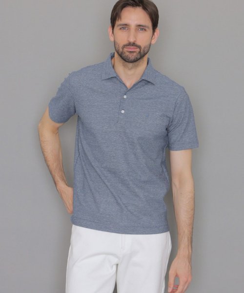 コットンリネンハニカムメッシュポロシャツ 