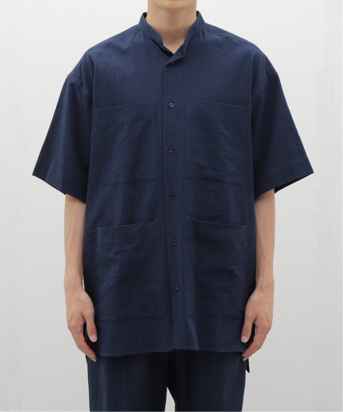 POSTELEGANT / ポステレガント Cotton Linen Stripe S/S Shirt - スペシャルブランドグッズ