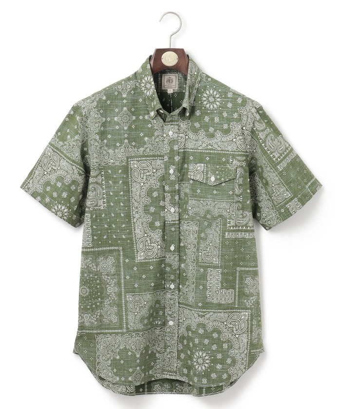 JPRESS ペイズリー柄 半袖トップス T13 KING SIZE】ペイズリーバンダナプリントTシャツ(506408949