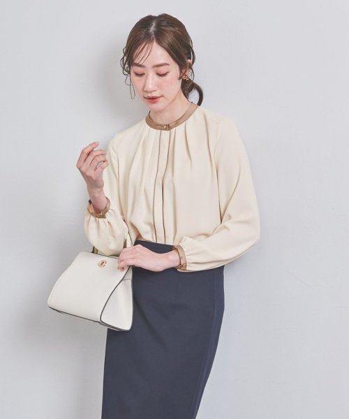 バイカラー パイピング ブラウス B82 W57 H84 着用サイズ：FREELT B75 W60 H83