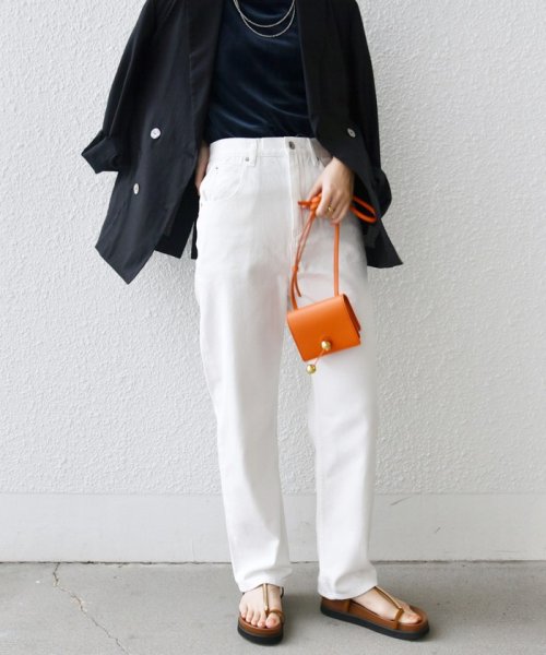 〈洗濯機可能〉セミ カーブ ホワイト デニム パンツ 