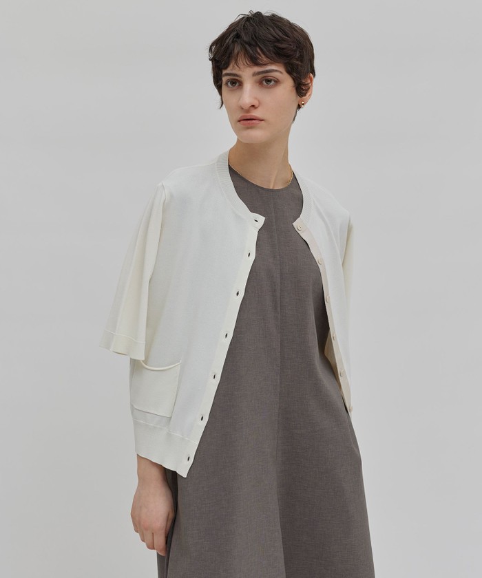 BEIGE 【洗える】VALOIS / 半袖カーディガン ECRU 4 BEIGE 【洗える】VALOIS / 半袖カーディガン ECRU 4