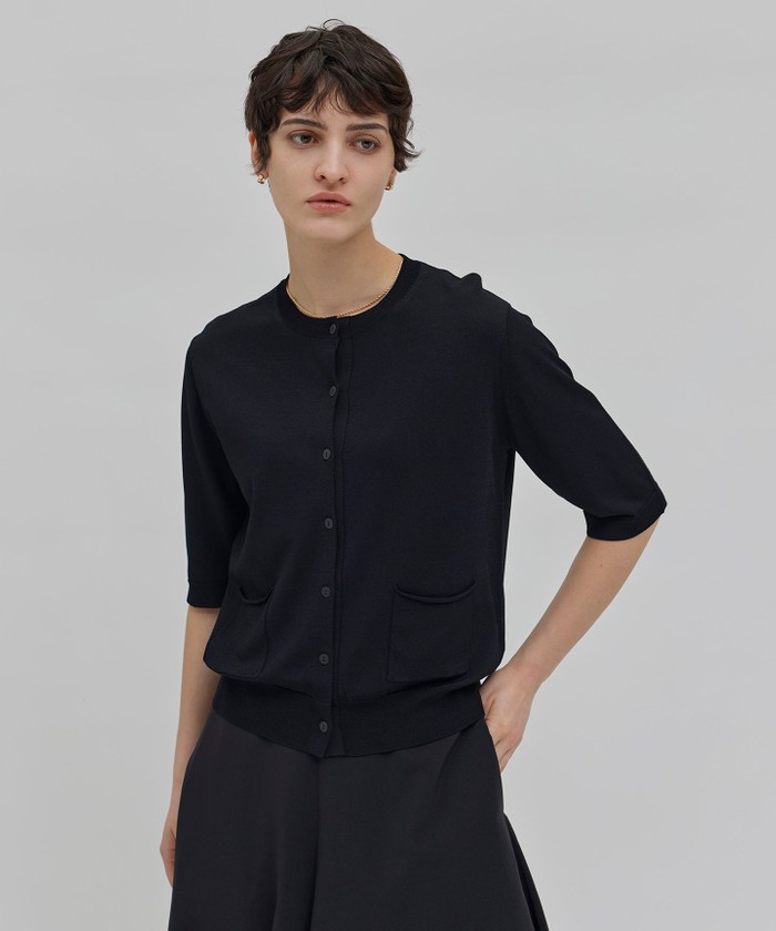 BEIGE 【洗える】VALOIS / 半袖カーディガン BLACK 4 BEIGE 【洗える】VALOIS / 半袖カーディガン BLACK 4