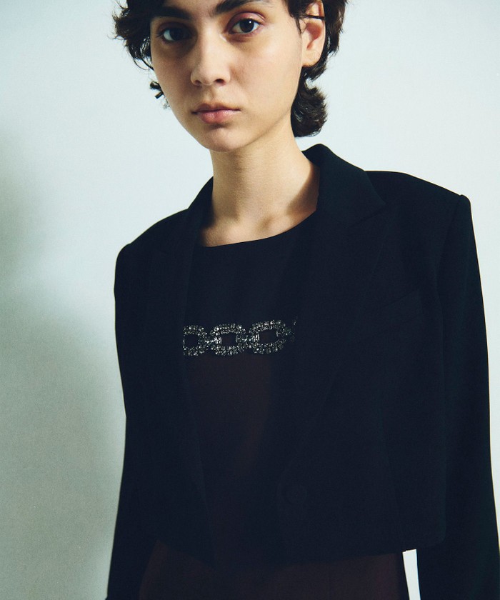 GRACECONTINENTAL トリアセショート丈ジャケット ブラック 38