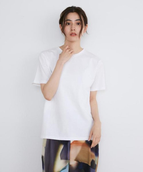 INED(イネド)/《大きいサイズ》ベーシック半袖Tシャツ/オフホワイト1