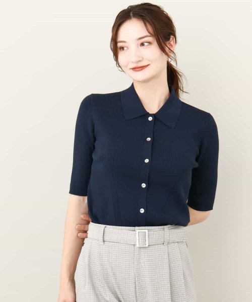 コンパクトポロニットトップス/洗える(506430509) | エムケー  