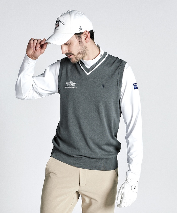 Munsingwear(ings) Vネックニットベスト グレー LL Munsingwear(ings) Vネックニットベスト グレー LL
