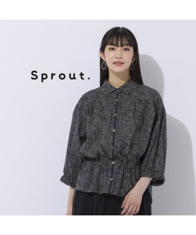 【Sprout.】リバティプリント生地使用　幾何プリントブラウス