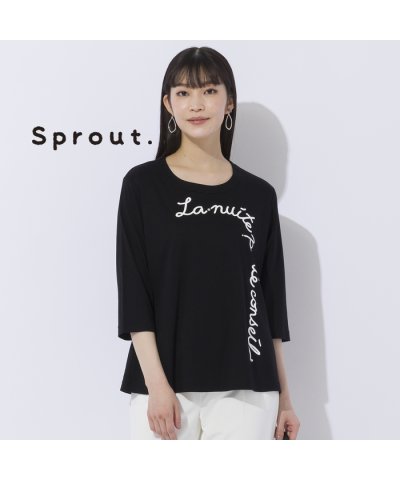 【Sprout.】シルケットスムース　ロゴプリントTシャツ［同素材アイテム有］