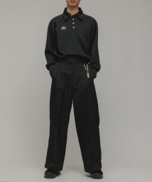 M TO R(M TO R)/［PANTS］【SUSTAINABLE】DOUBLETUCK WIDE PANTS/ブラック（01）