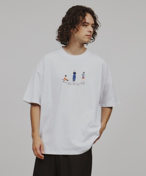 tk.TAKEO KIKUCHI(ティーケー　タケオキクチ)/スリピープルズ刺繍Tシャツ/ホワイト（001）
