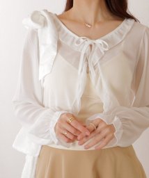 Lace Ladies/キャンディ袖 シアー フリル ボレロ カーディガン/506441905
