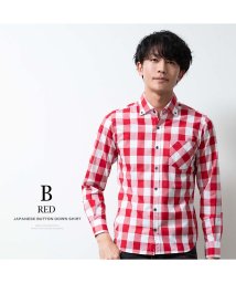  GENELESS(GENELESS)/シャツ メンズ 長袖 チェック 長袖シャツ 日本製 綿100 チェックシャツ 国産 カジュアルシャツ メンズシャツ 春夏 ワイシャツ 全16色 赤 オシャレ/レッド系1