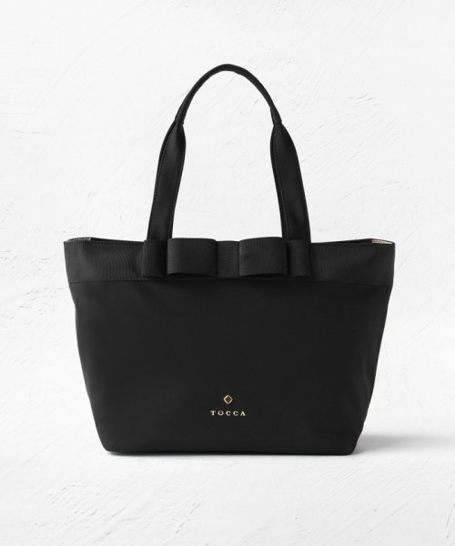 TOCCA(TOCCA)/【撥水・A4サイズ対応】RIBBON BRICK A4TOTE トートバッグ/ブラック系