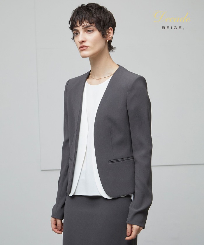 BEIGE CINDY / ダブルカラージャケット C. GRAY×WHITE 4 BEIGE CINDY / ダブルカラージャケット C. GRAY×WHITE 4