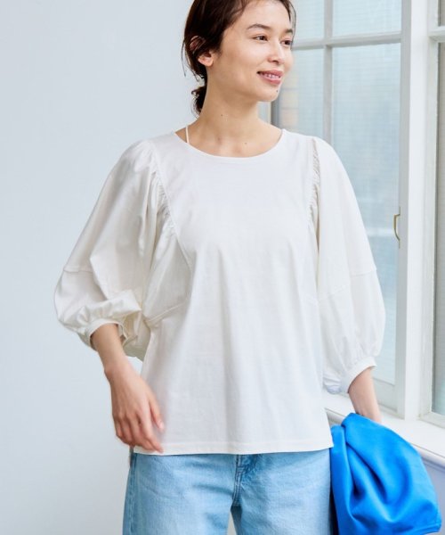 セール】【RONEL】クリアスムースボリュームスリーブカットソー  