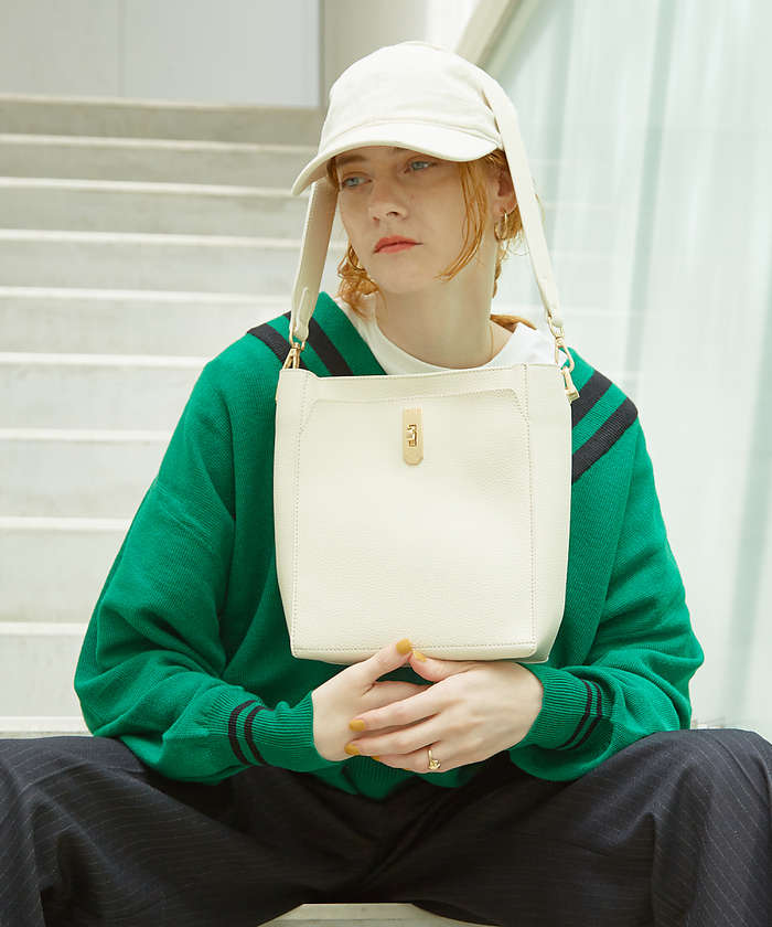 LOWELLThings Rect/バケットショルダーバッグ アイボリー F LOWELLThings Rect/バケットショルダーバッグ アイボリー F